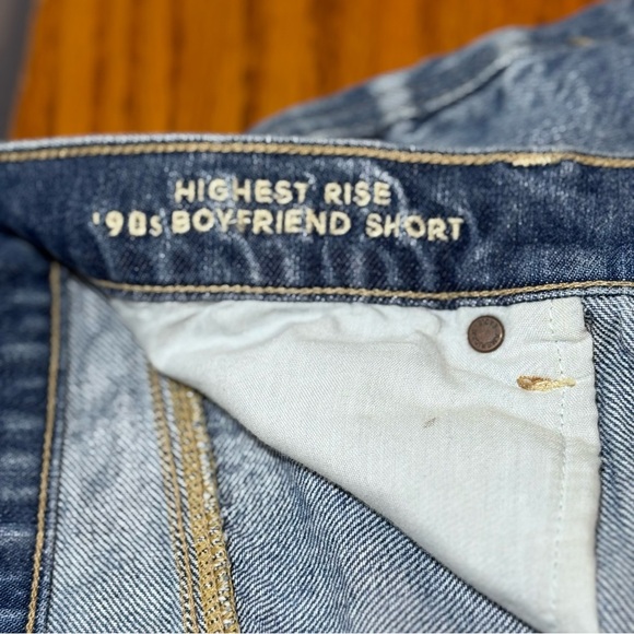 American Eagle Highest Rise 90s Boyfriend Patchwork Denim Shorts - Picture 2 of 11